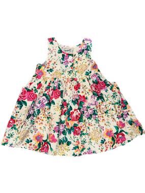 Vintage 90s Too Sweet Floral Sundress 3T Made in USA Cottagecore Pocket Dress